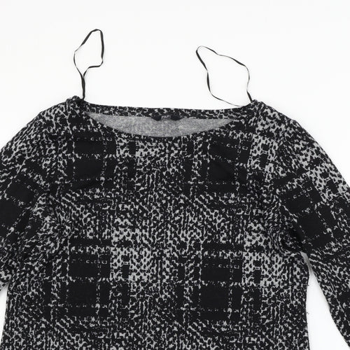 F&F Womens Black Geometric  Pullover Jumper Size 16