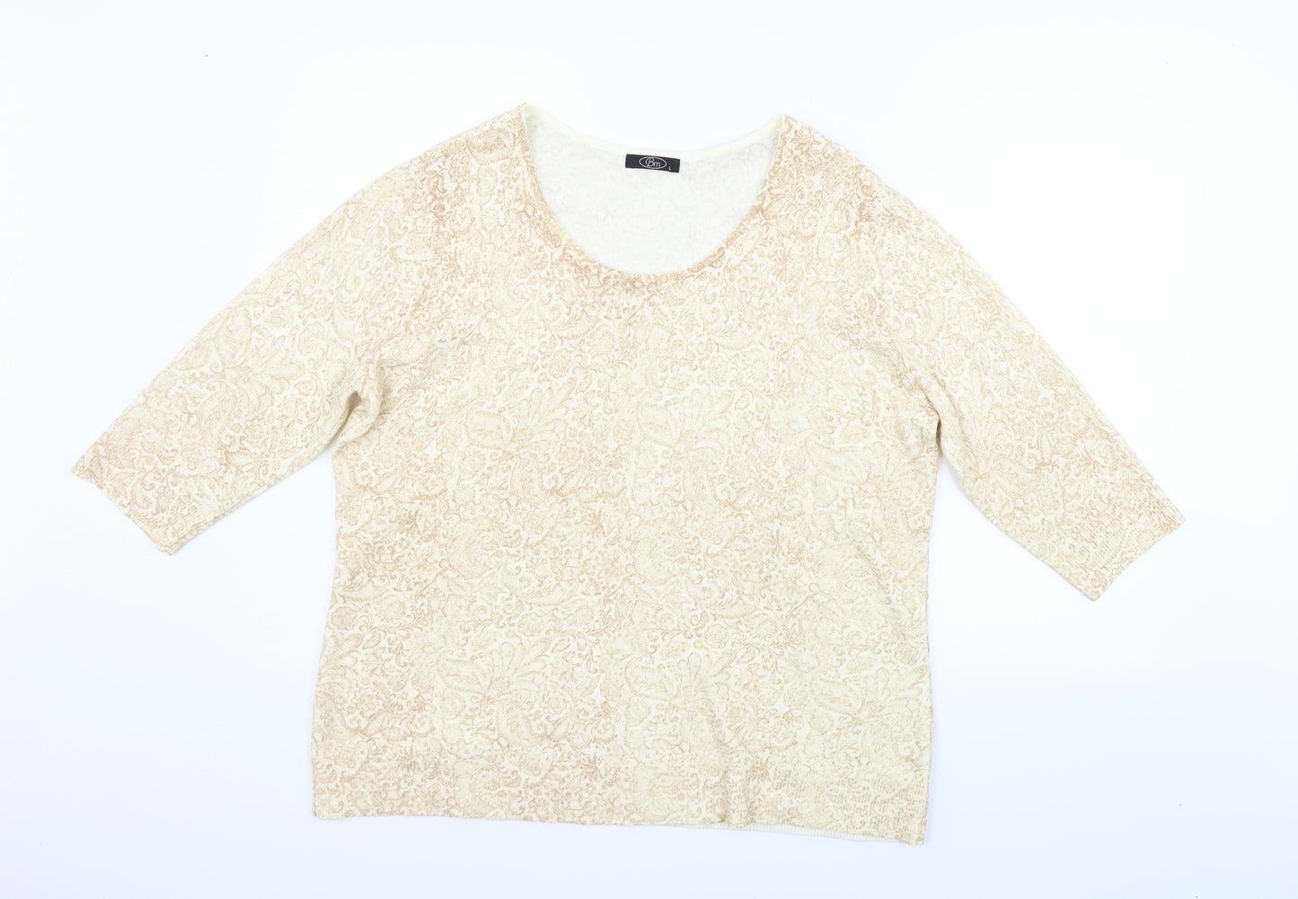 BM Womens Beige   Pullover Jumper Size L