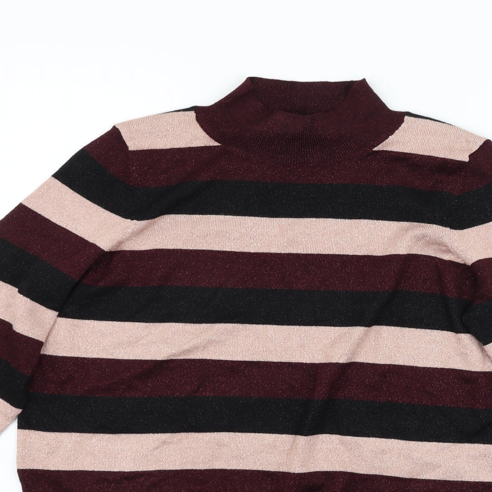 F&F Womens Purple Striped  Pullover Jumper Size 12