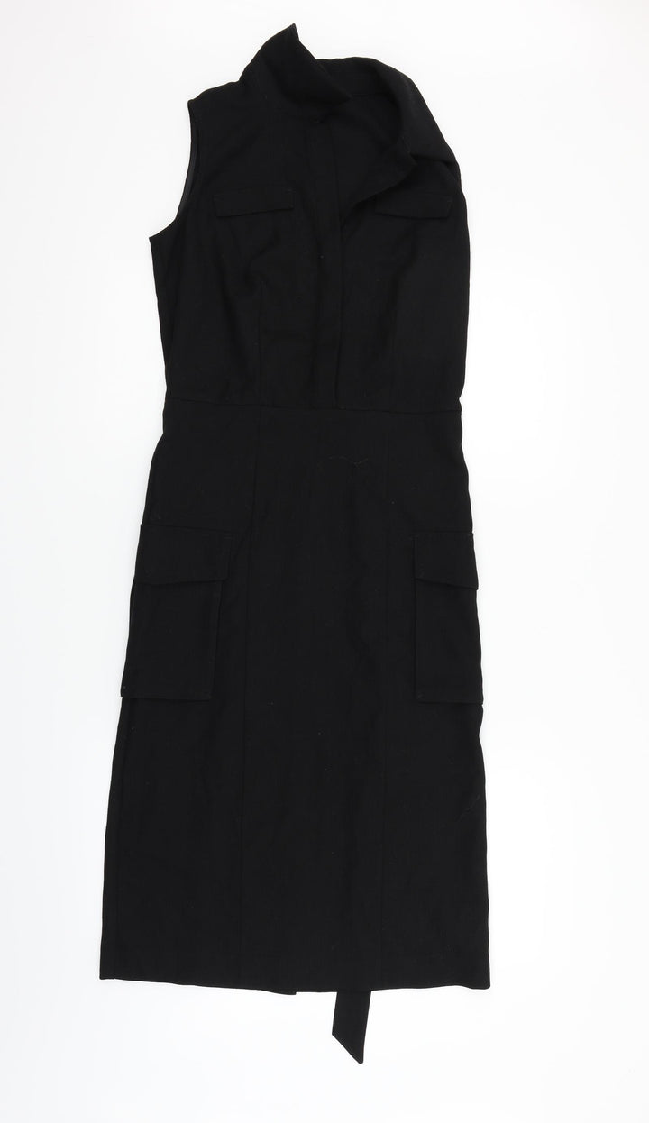 NEXT Womens Black Fit & Flare Size 6 - BELTED
