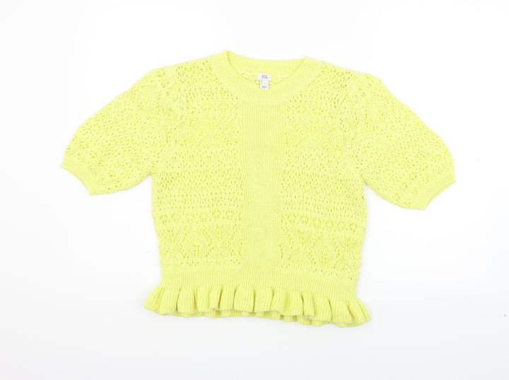 Bonmarché Womens Yellow   Pullover Hoodie Size 12