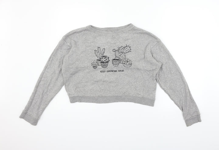 Pull&Bear Womens Grey Pullover Jumper Size M