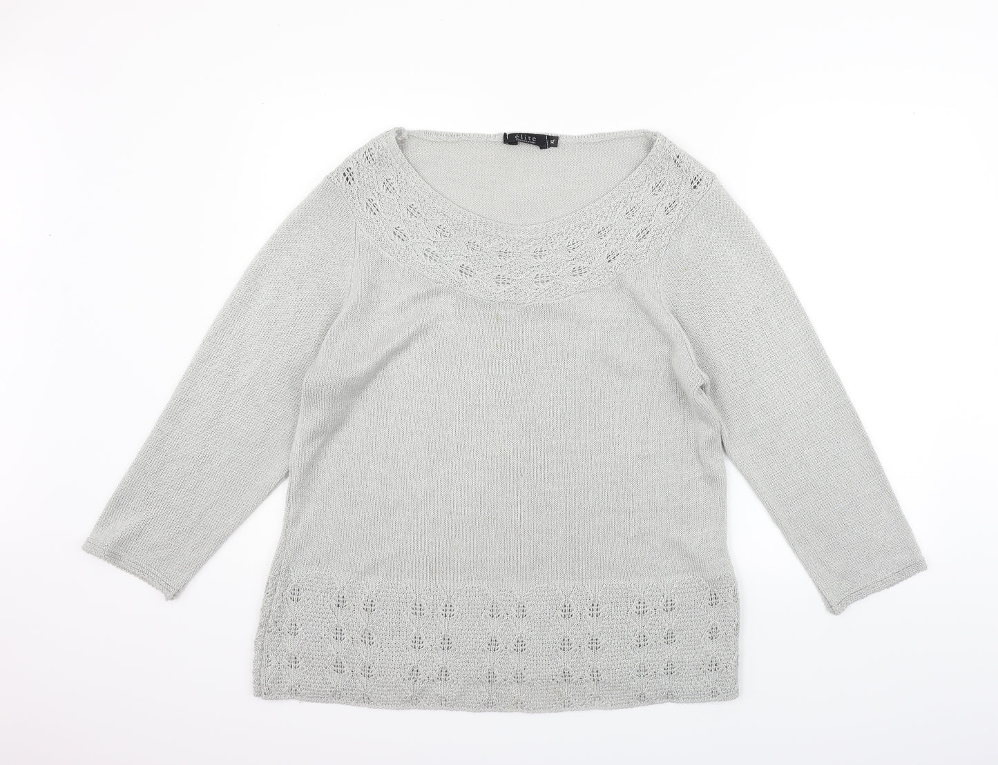 Elite Collection Womens Grey   Pullover Jumper Size XL  - washable marks