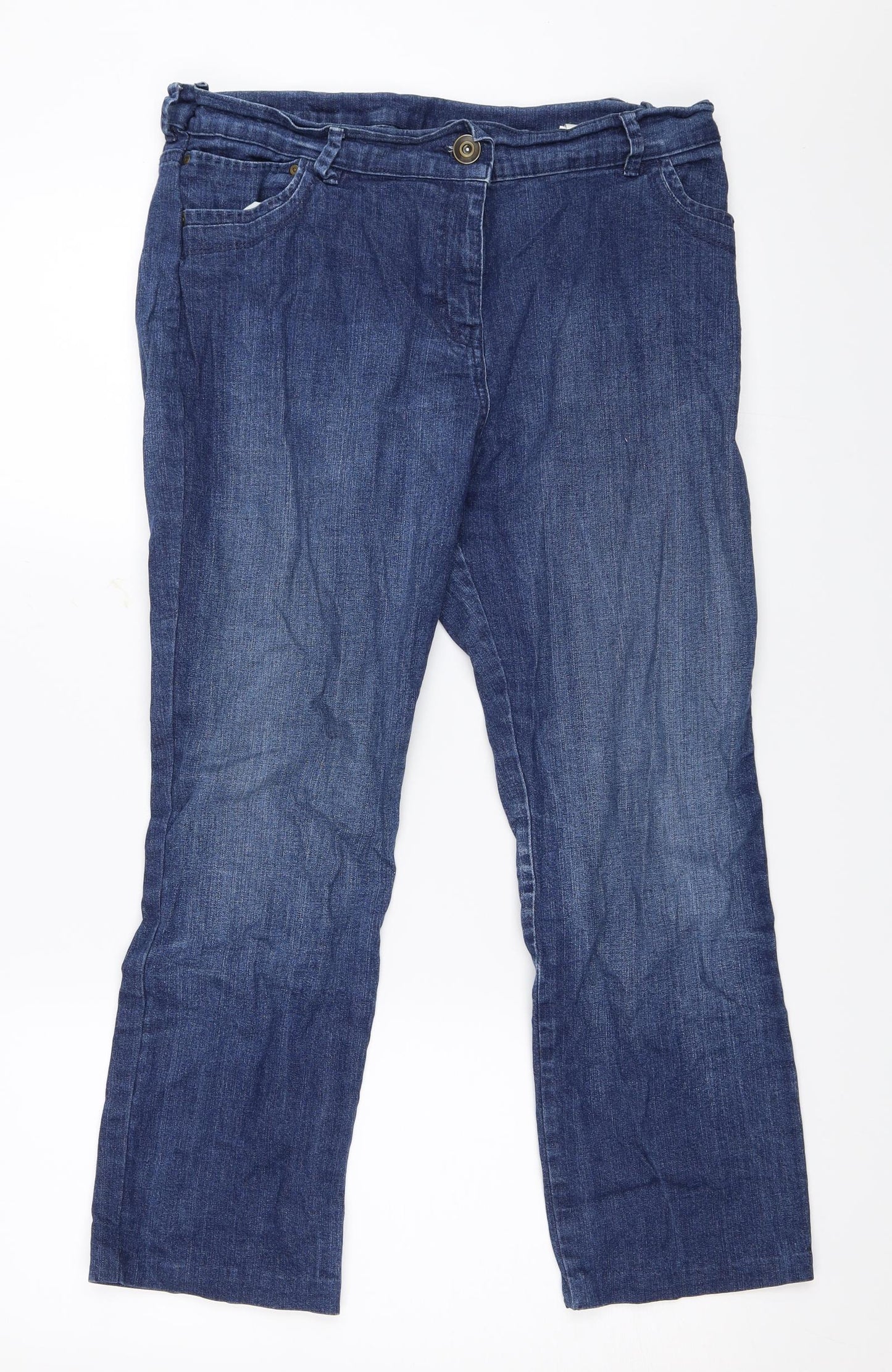 Marks and Spencer Womens Blue  Denim Cropped Jeans Size 14 L24 in