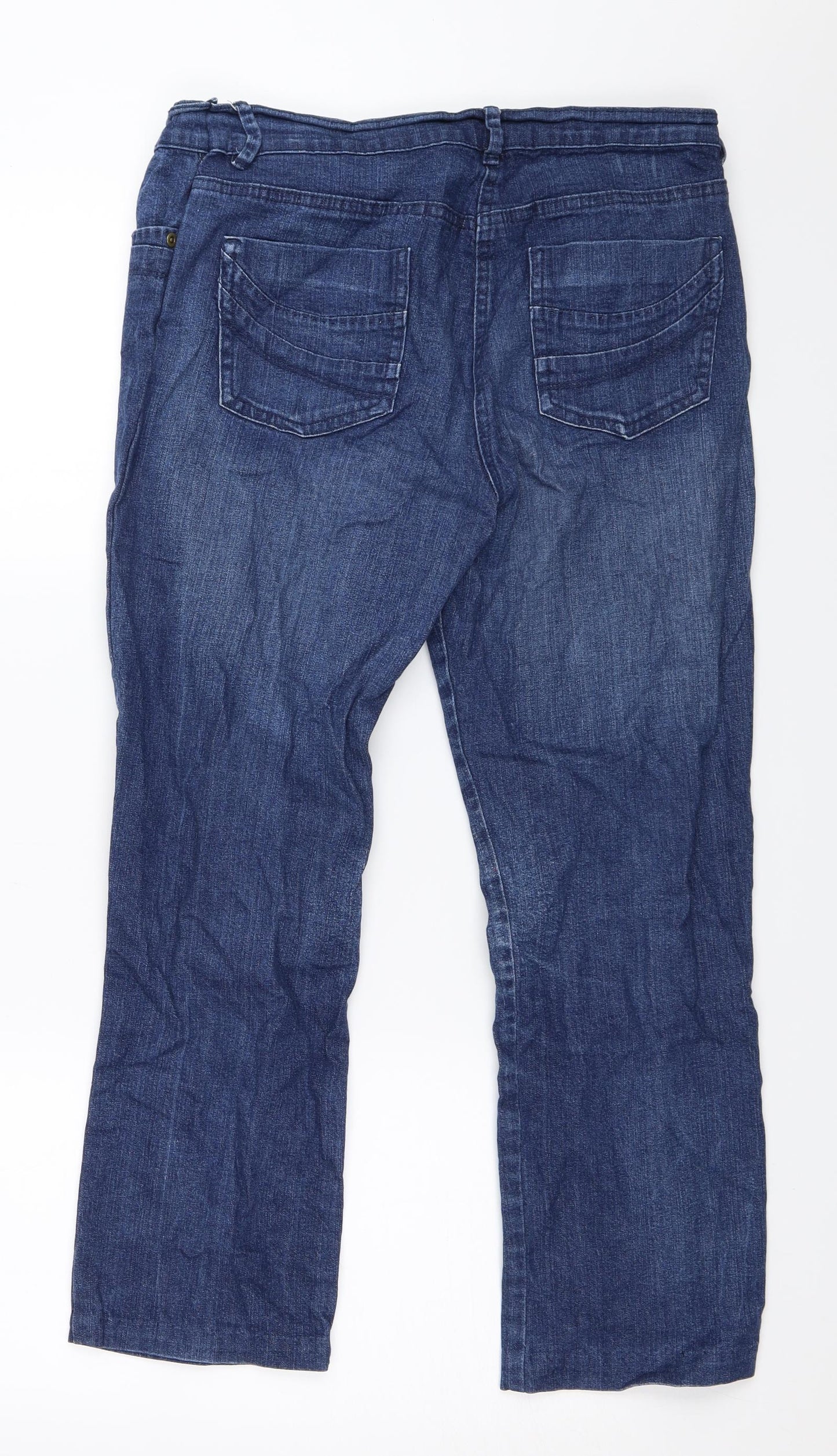 Marks and Spencer Womens Blue  Denim Cropped Jeans Size 14 L24 in