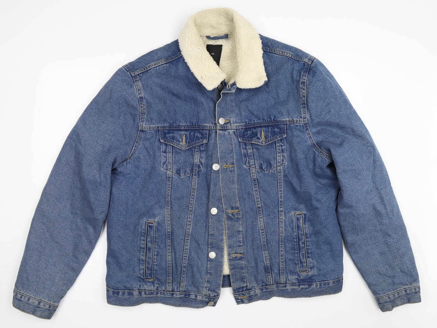 New Look Mens Blue  Denim Jacket  Size 2XL