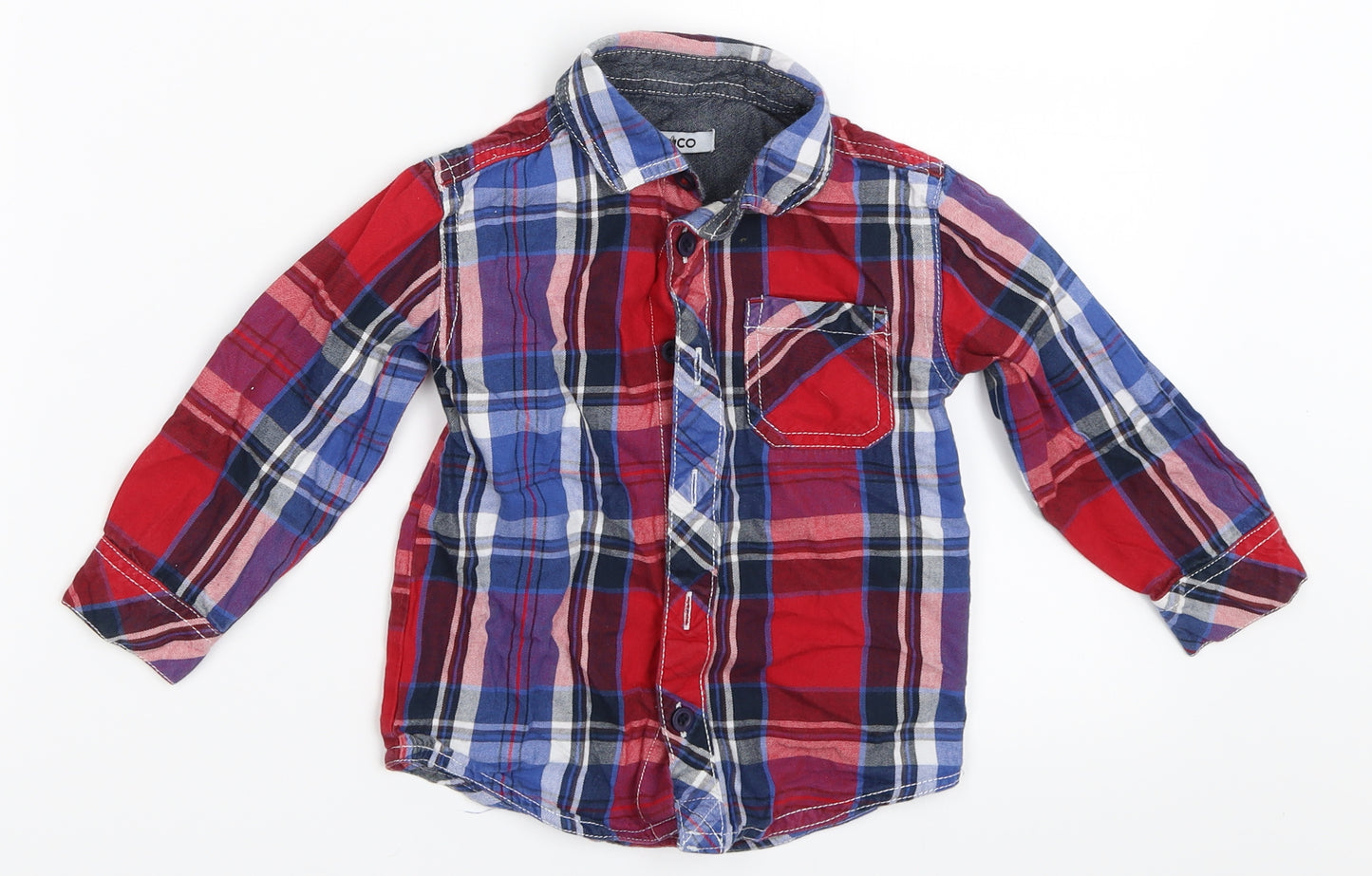 Pep&Co Boys Red Check  Basic Button-Up Size 12-18 Months