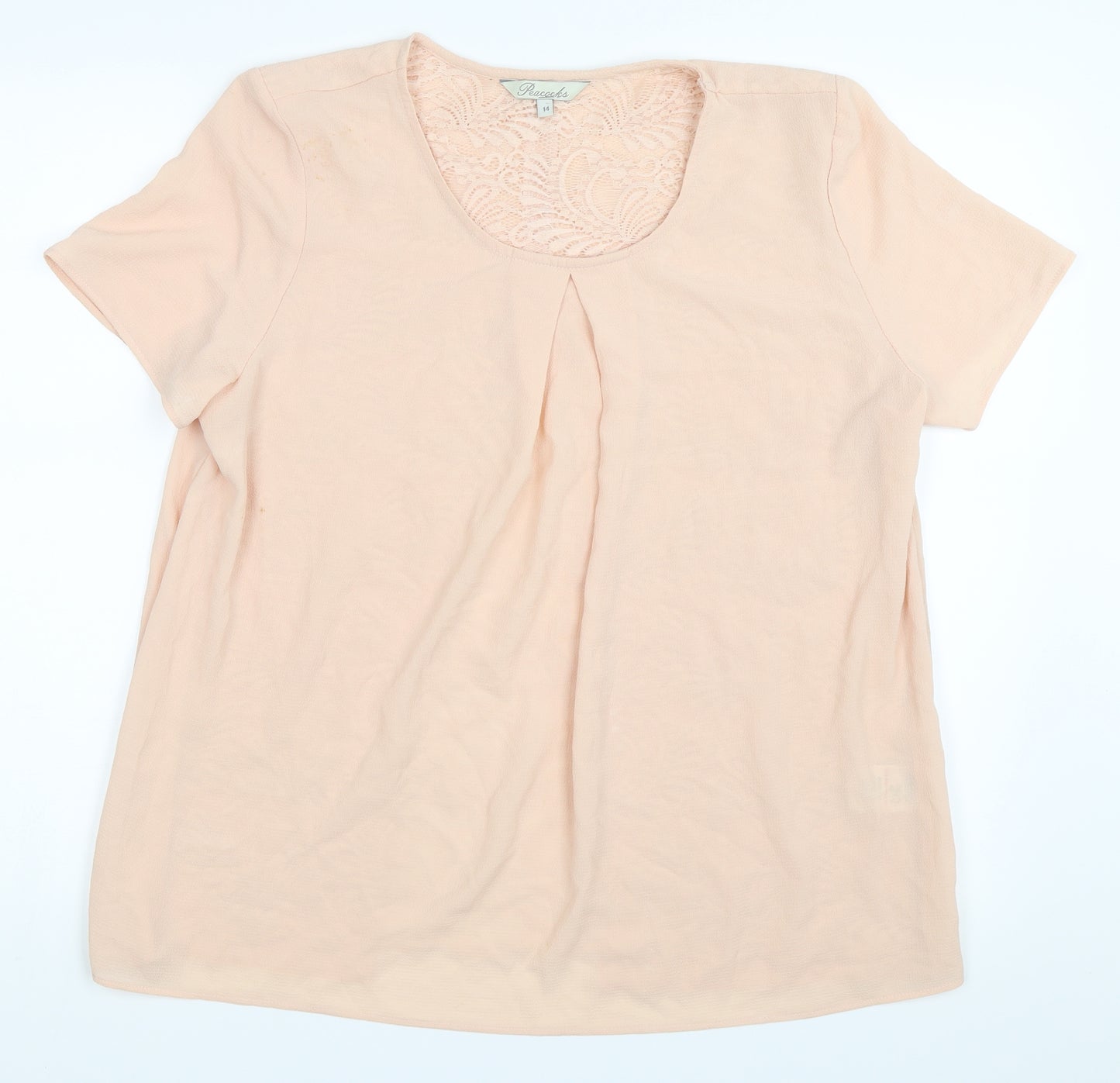 Peacocks Womens Beige   Basic Blouse Size 14