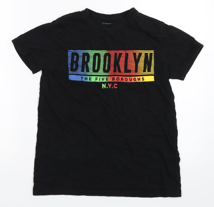 Primark Boys Black Basic T-Shirt Size 11-12 Years
