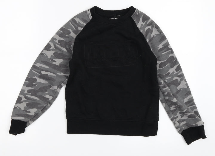 Primark Boys Black Pullover Sweatshirt Size 8-9 Years