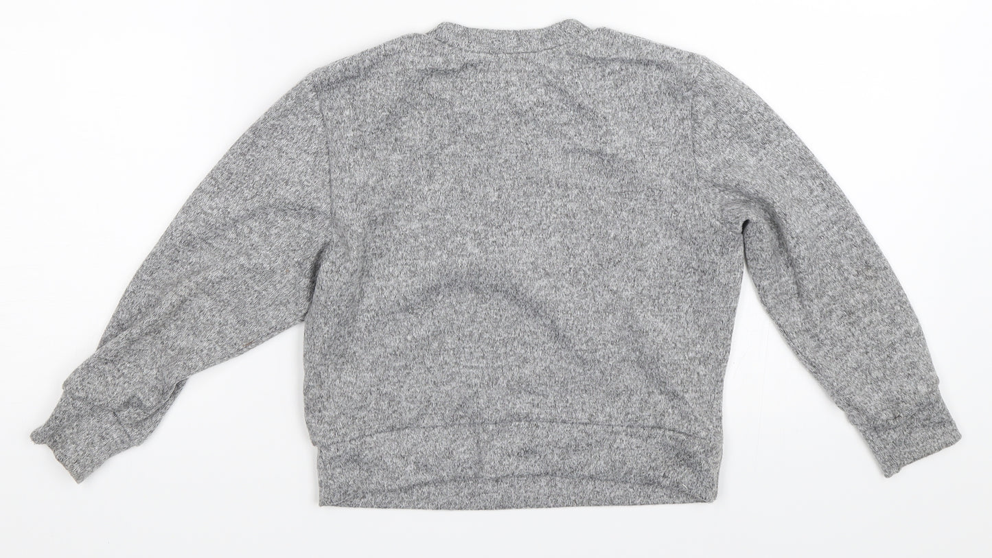M&Co Girls Grey   Pullover Jumper Size 6-7 Years