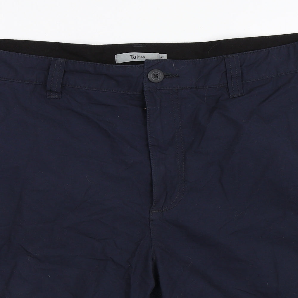 TU Mens Blue   Chino Shorts Size 42 in
