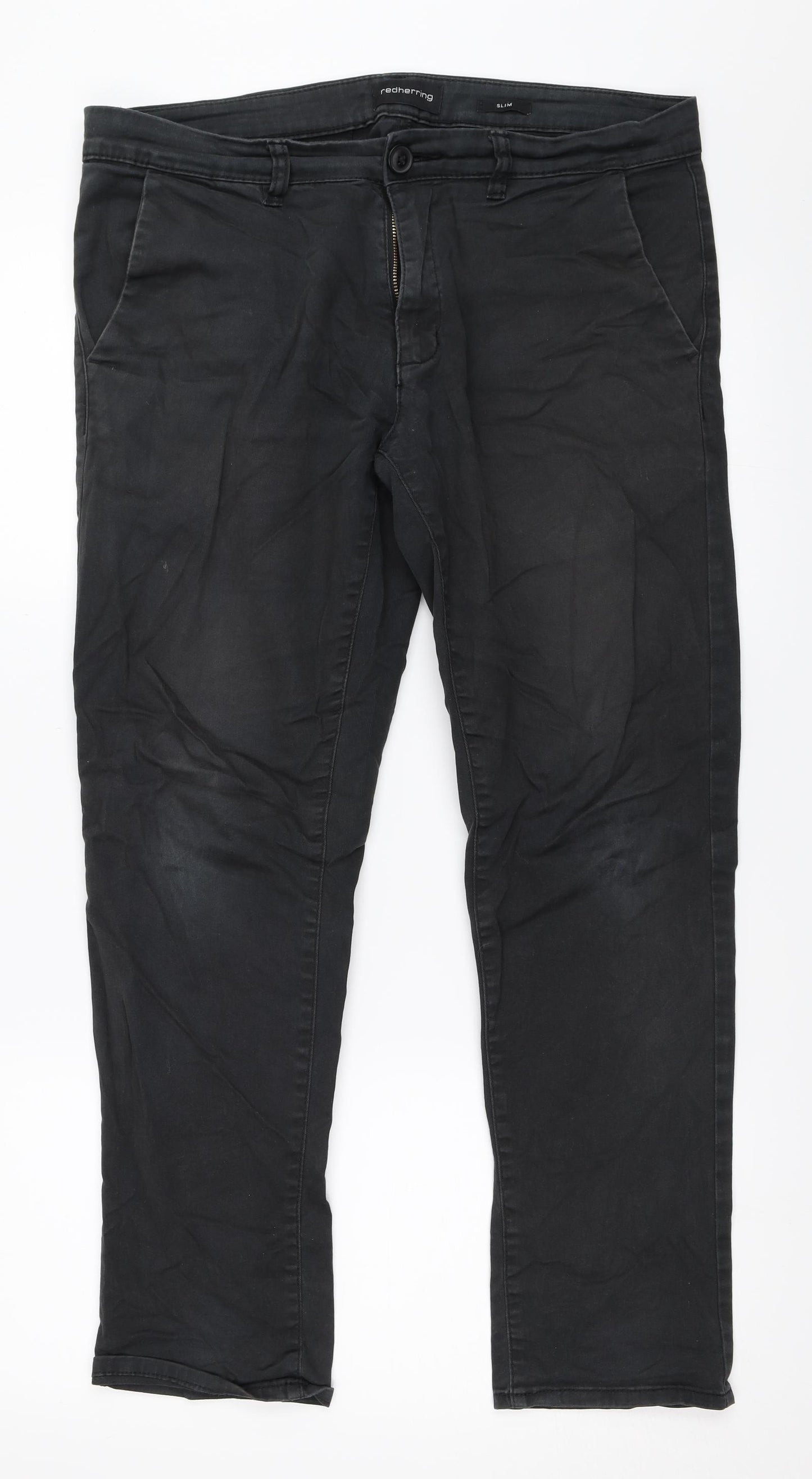 Red Herring Mens Grey   Chino Trousers Size 32 in L28 in