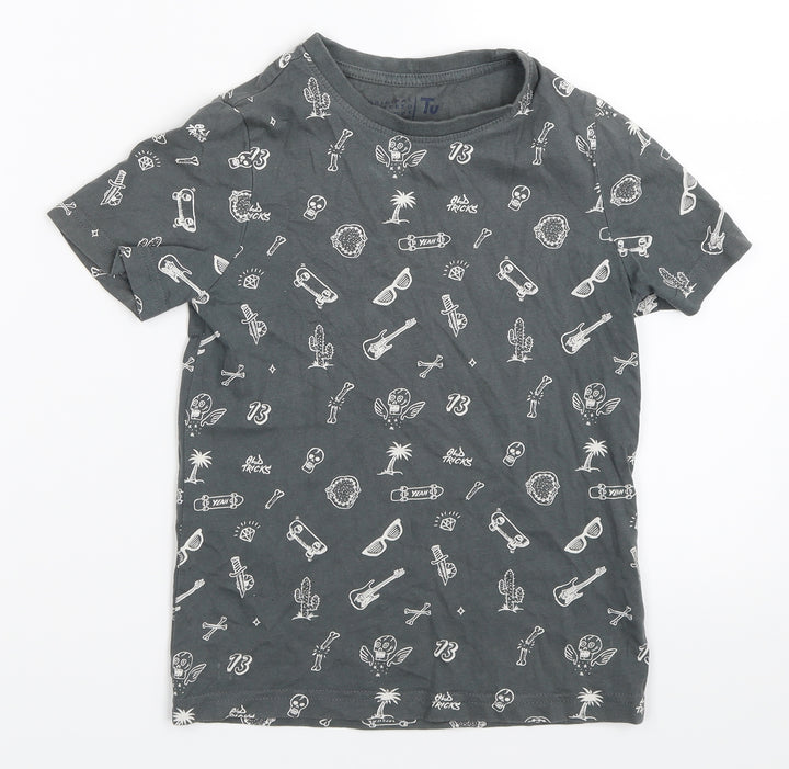 TU Boys Grey Basic T-Shirt Size 6 Years