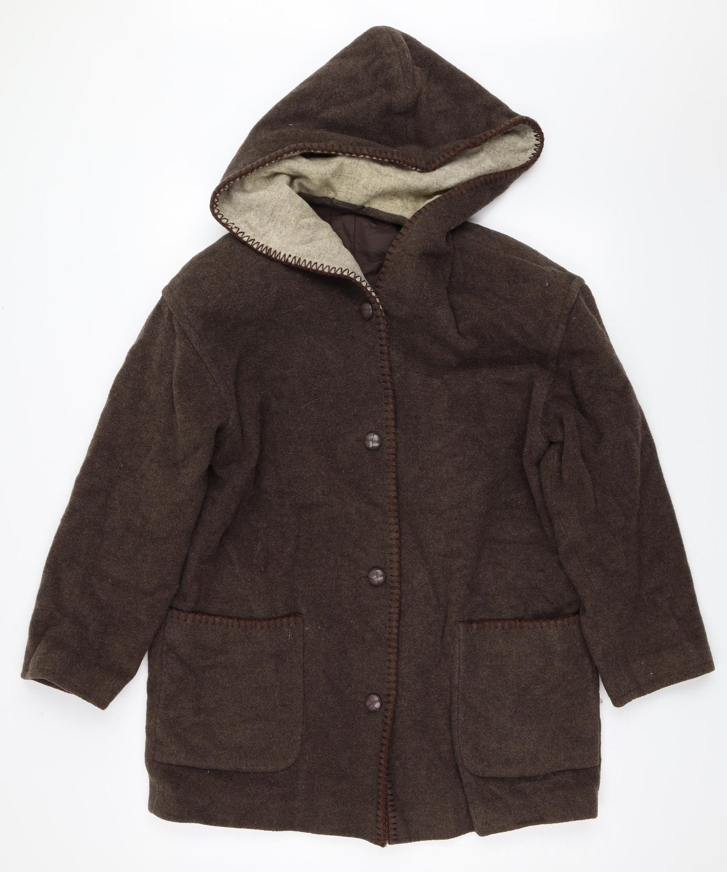 Preworn Womens Brown   Overcoat Coat Size 12