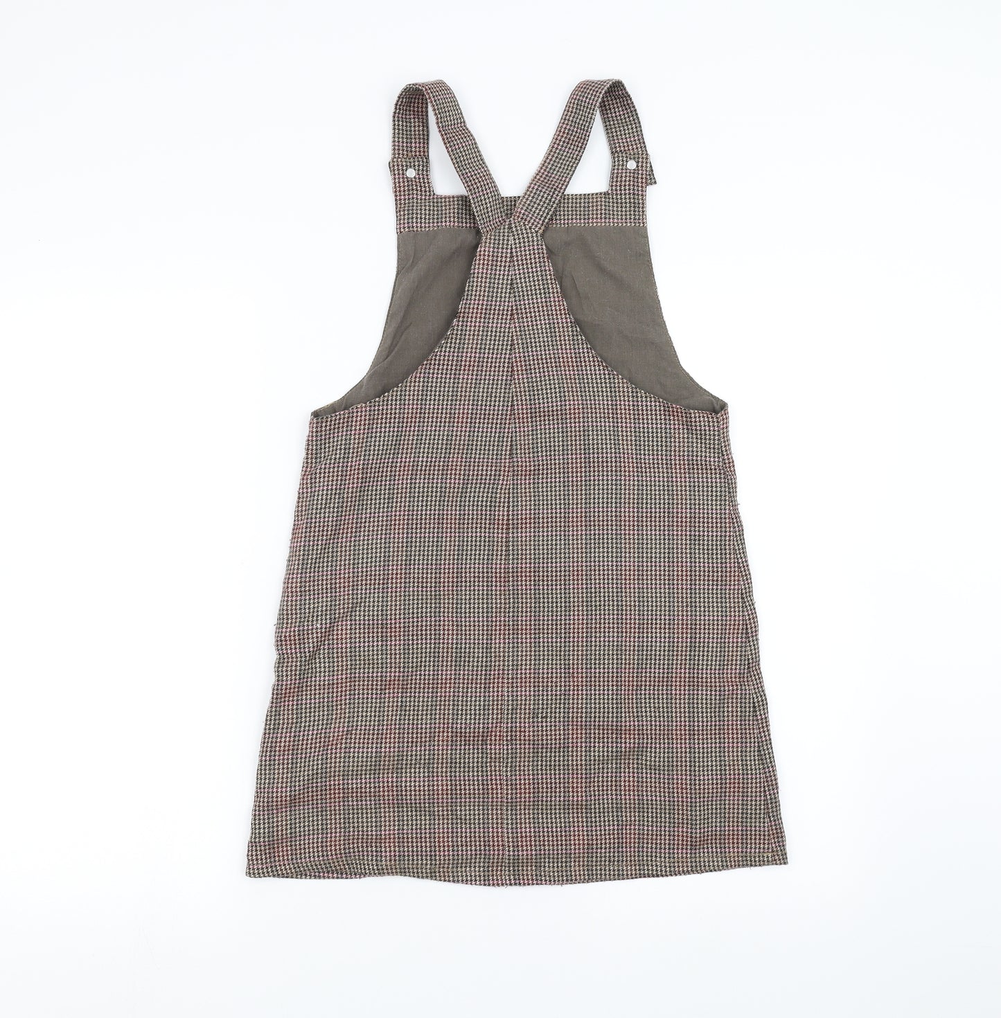 NEXT Girls Brown Houndstooth  Pinafore/Dungaree Dress  Size 11 Years