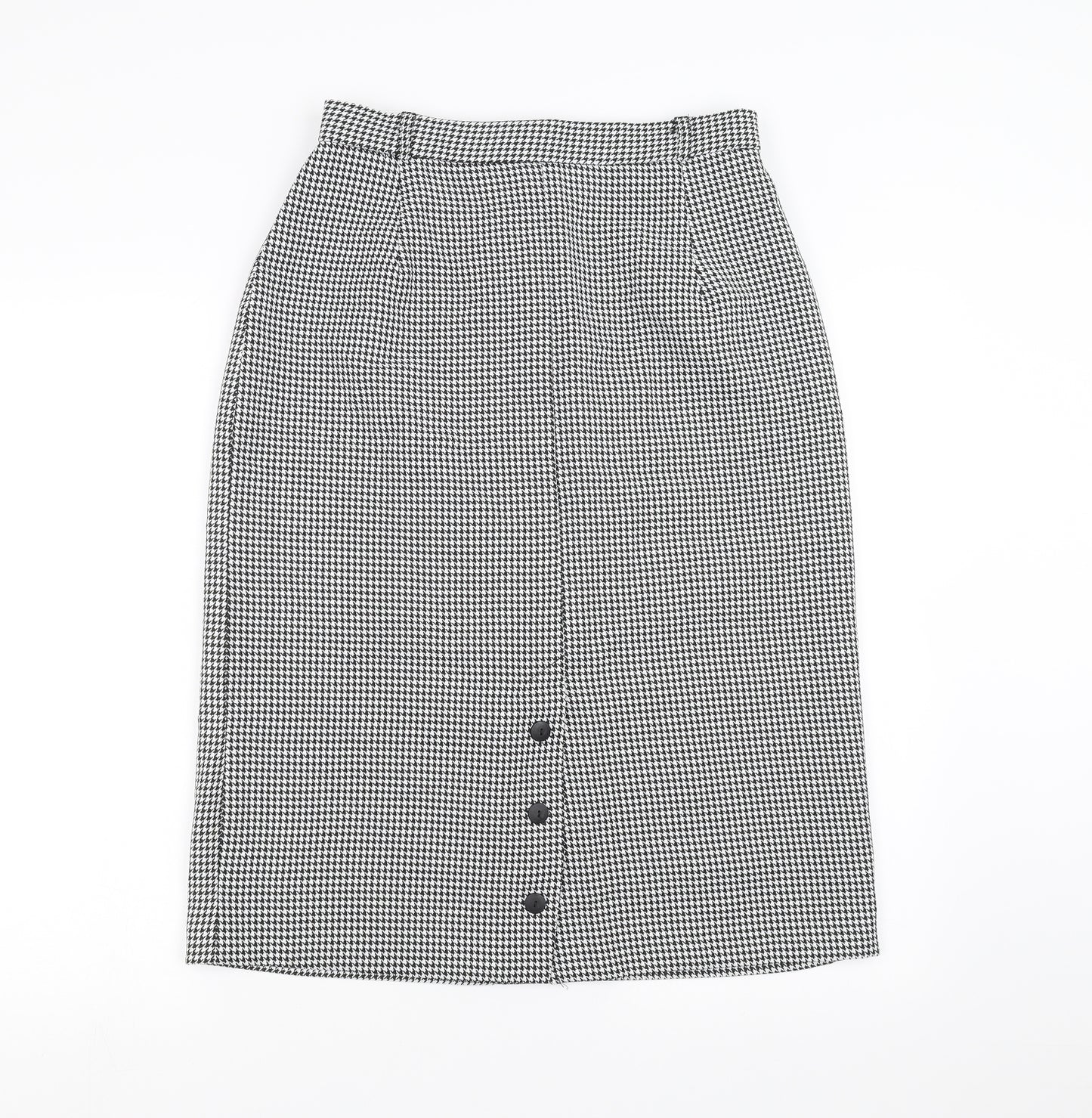 Essentials Womens Black Houndstooth  Straight & Pencil Skirt Size 14