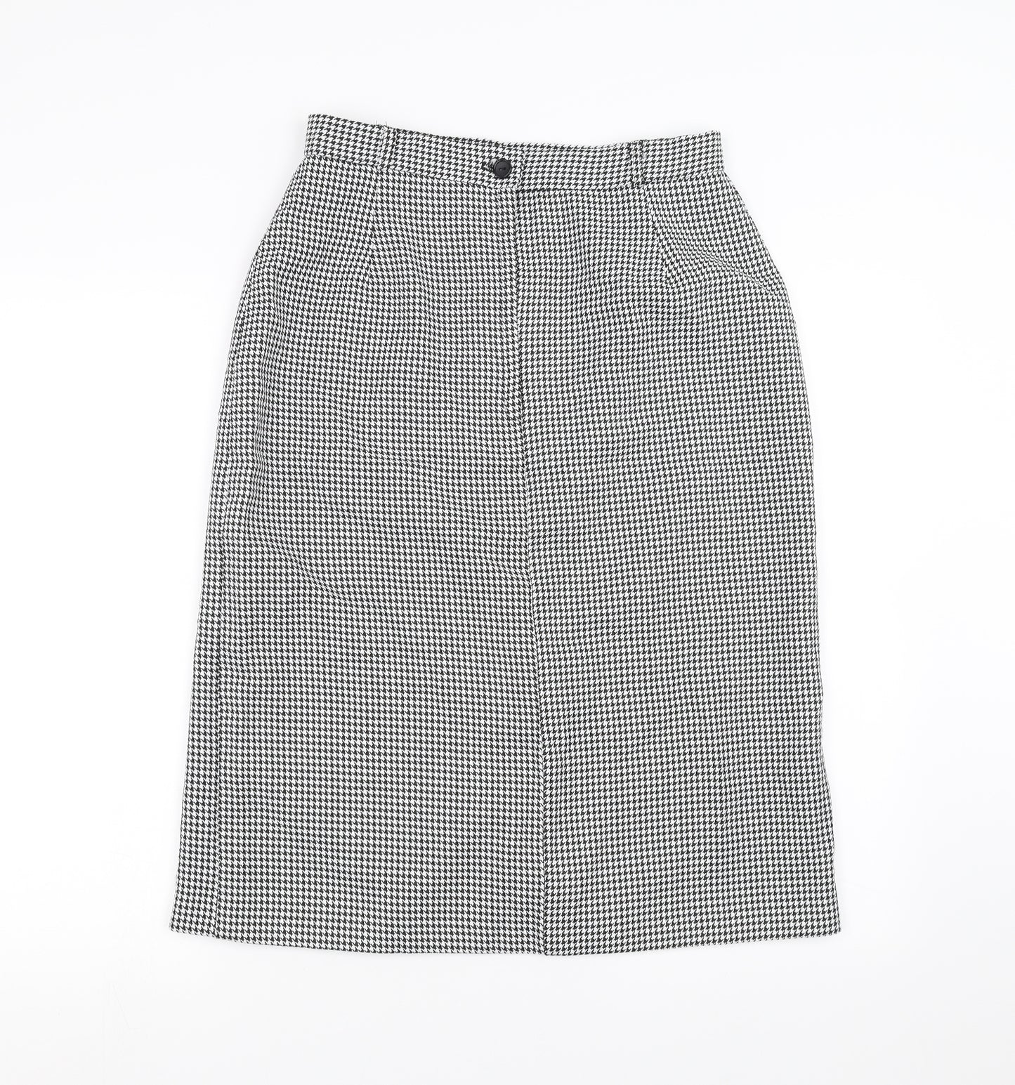 Essentials Womens Black Houndstooth  Straight & Pencil Skirt Size 14