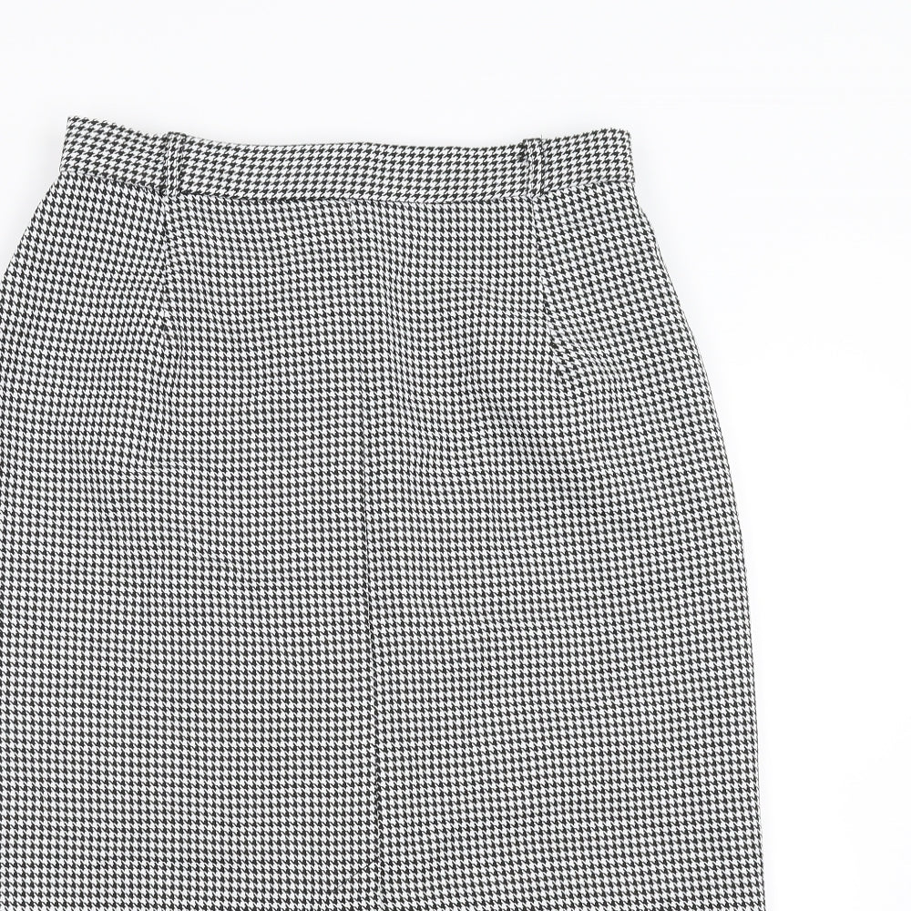 Essentials Womens Black Houndstooth  Straight & Pencil Skirt Size 14