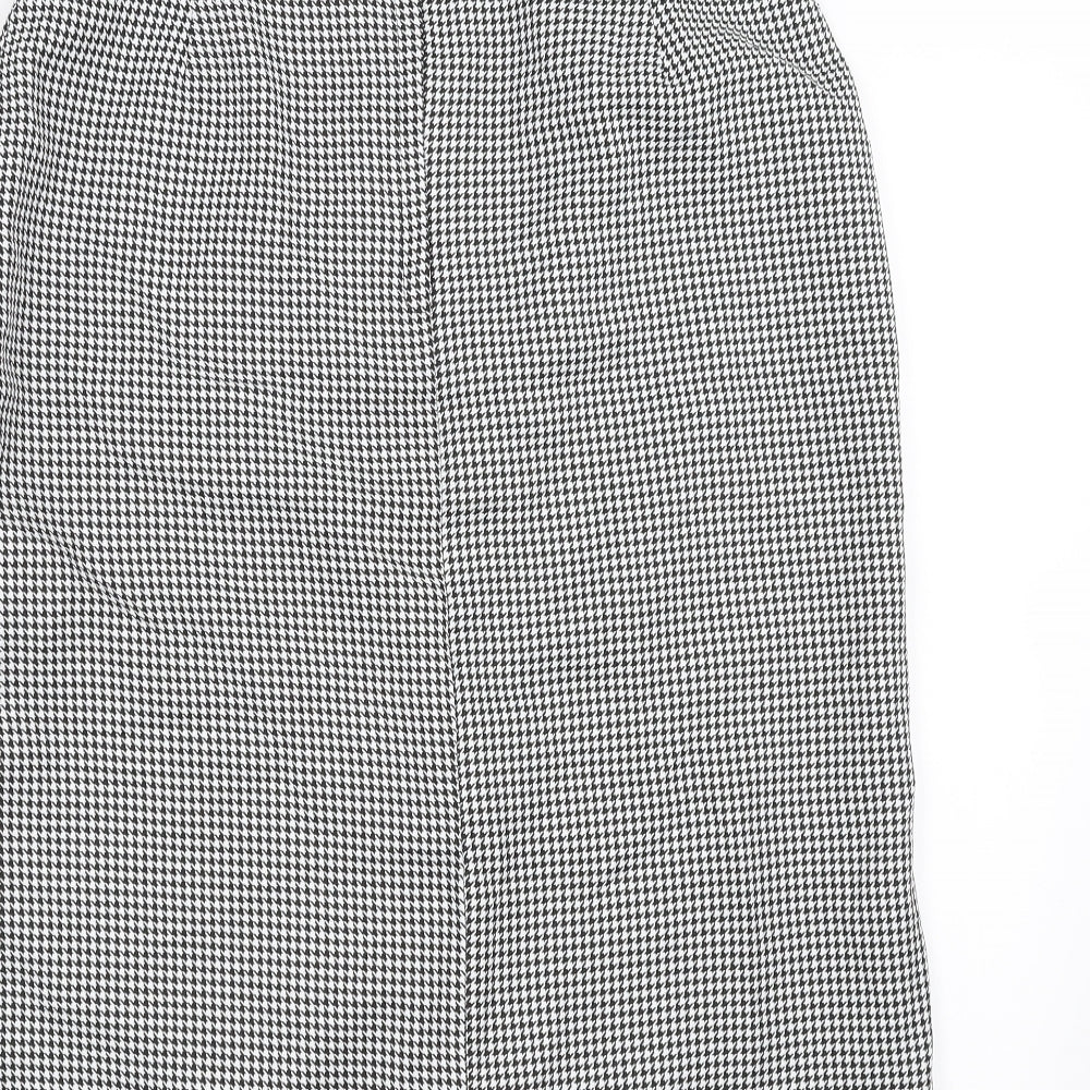 Essentials Womens Black Houndstooth  Straight & Pencil Skirt Size 14