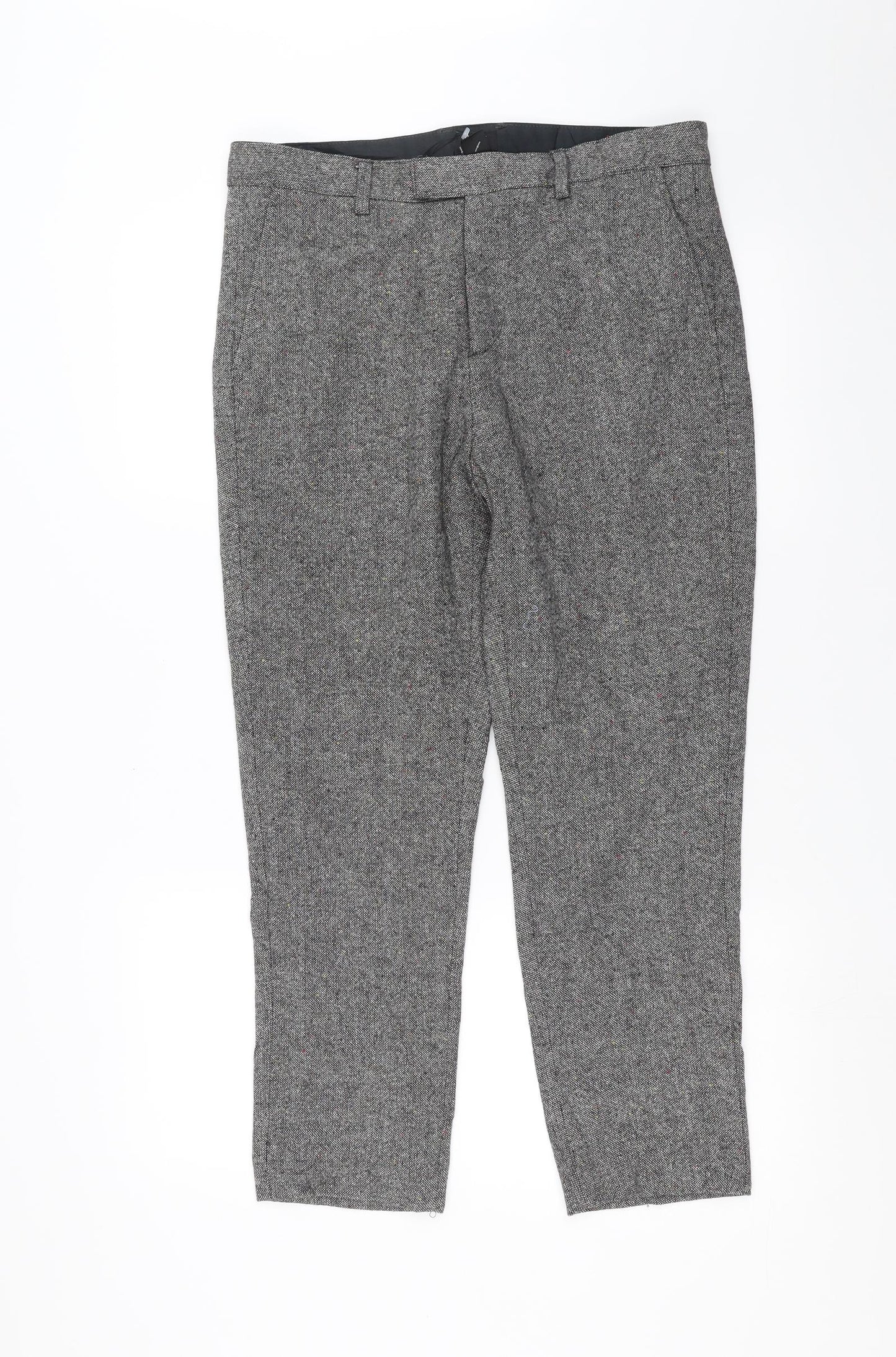 H&M Mens Grey   Trousers  Size 33 in L25 in