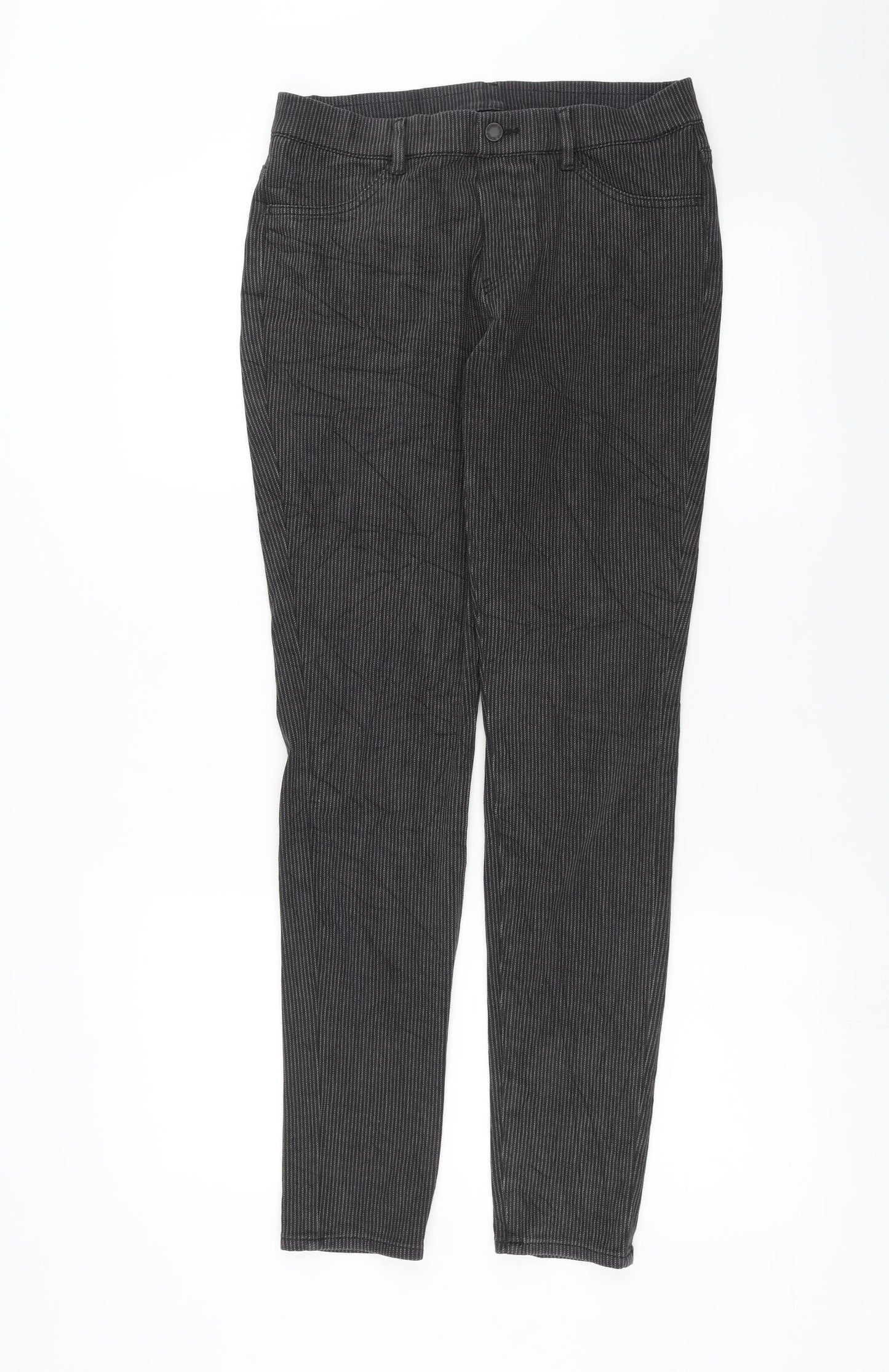 Uniqlo Womens Black Striped  Trousers  Size 28 in L29 in