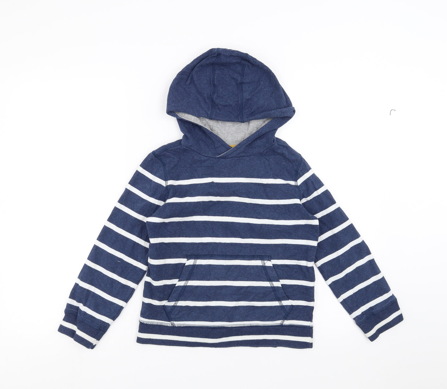John Lewis Boys Blue Striped  Pullover Hoodie Size 8 Years