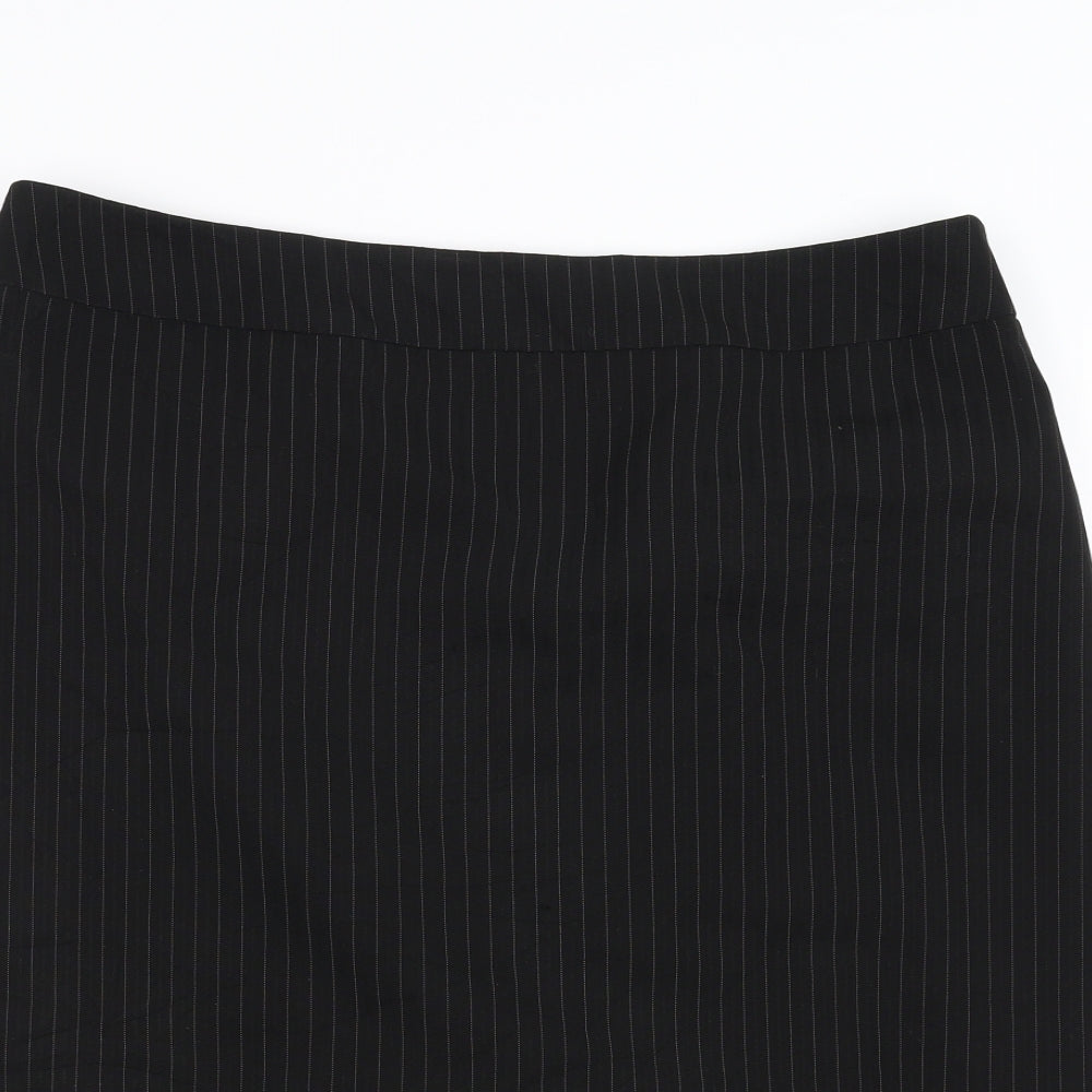 Papaya Womens Black Striped  Straight & Pencil Skirt Size 16