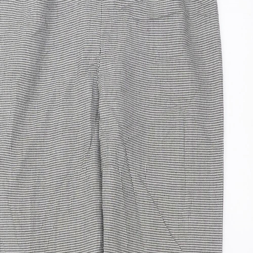 Dorothy Perkins Womens Black Houndstooth  Trousers  Size 8 L28 in