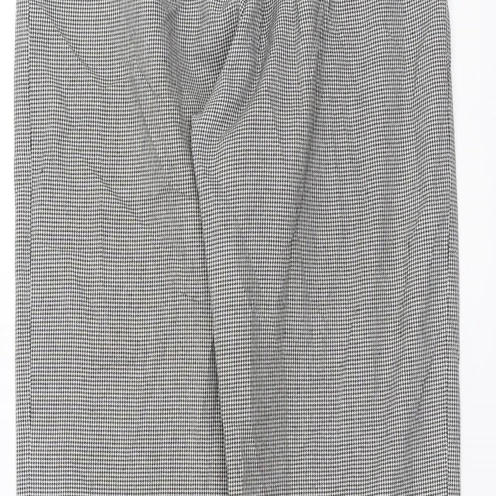 Dorothy Perkins Womens Black Houndstooth  Trousers  Size 8 L28 in