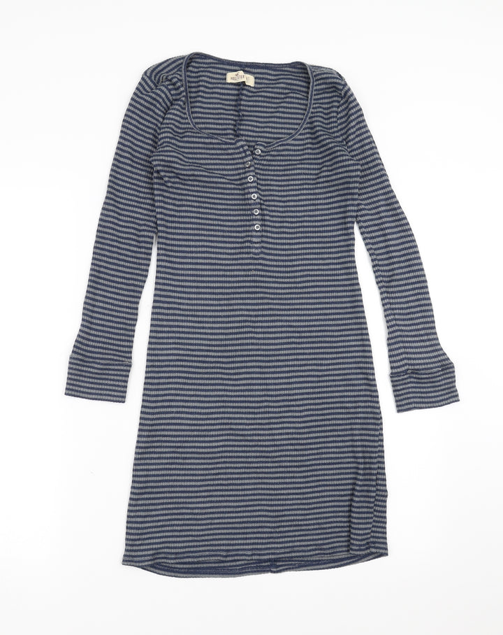 Hollister Womens Blue Striped Jumper Dress Size XS
