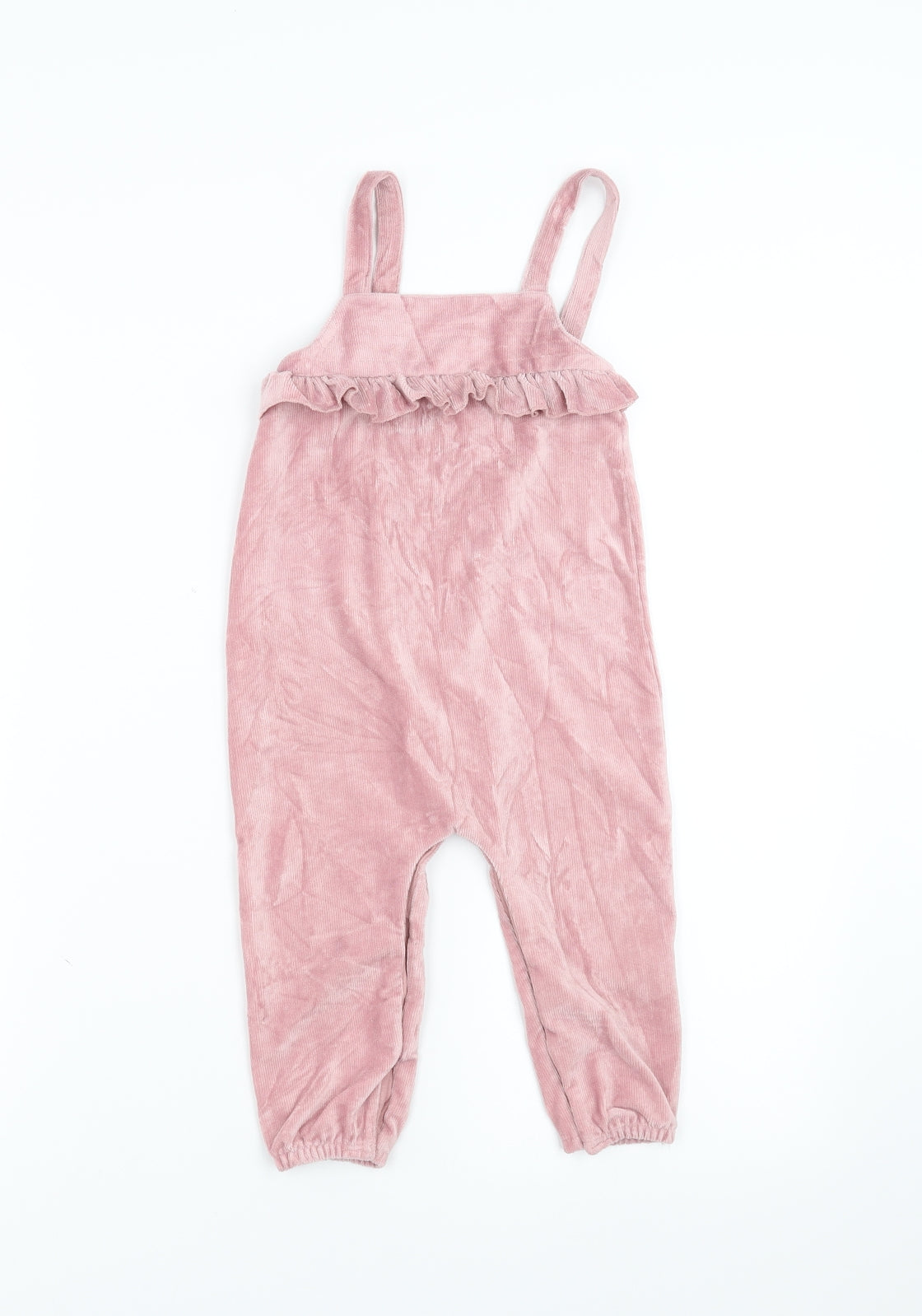NEXT Girls Pink  Corduroy Dungaree Outfit/Set Size 12-18 Months
