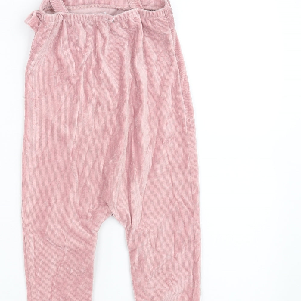 NEXT Girls Pink  Corduroy Dungaree Outfit/Set Size 12-18 Months