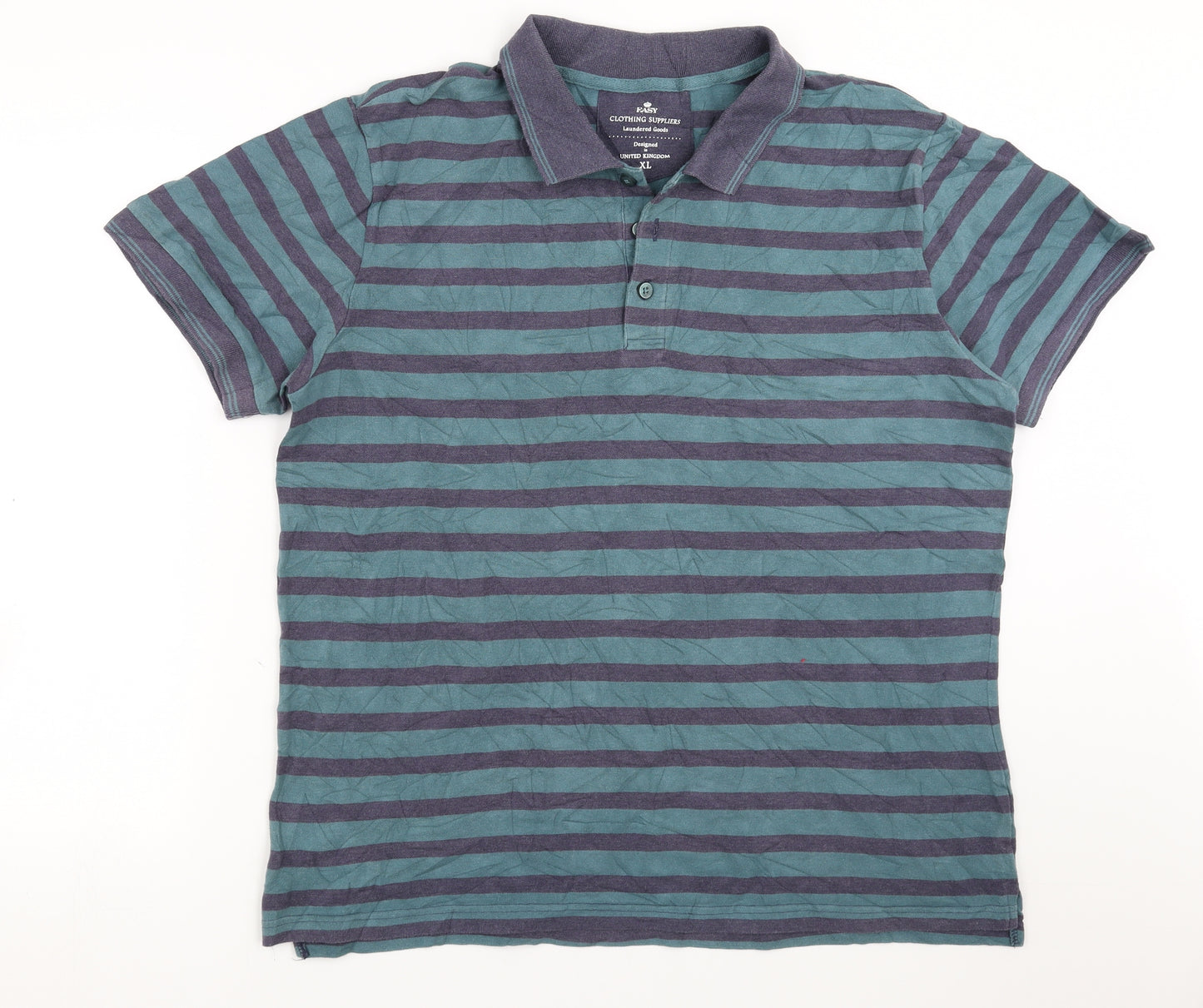 Easy Mens Green Striped   Polo Size XL