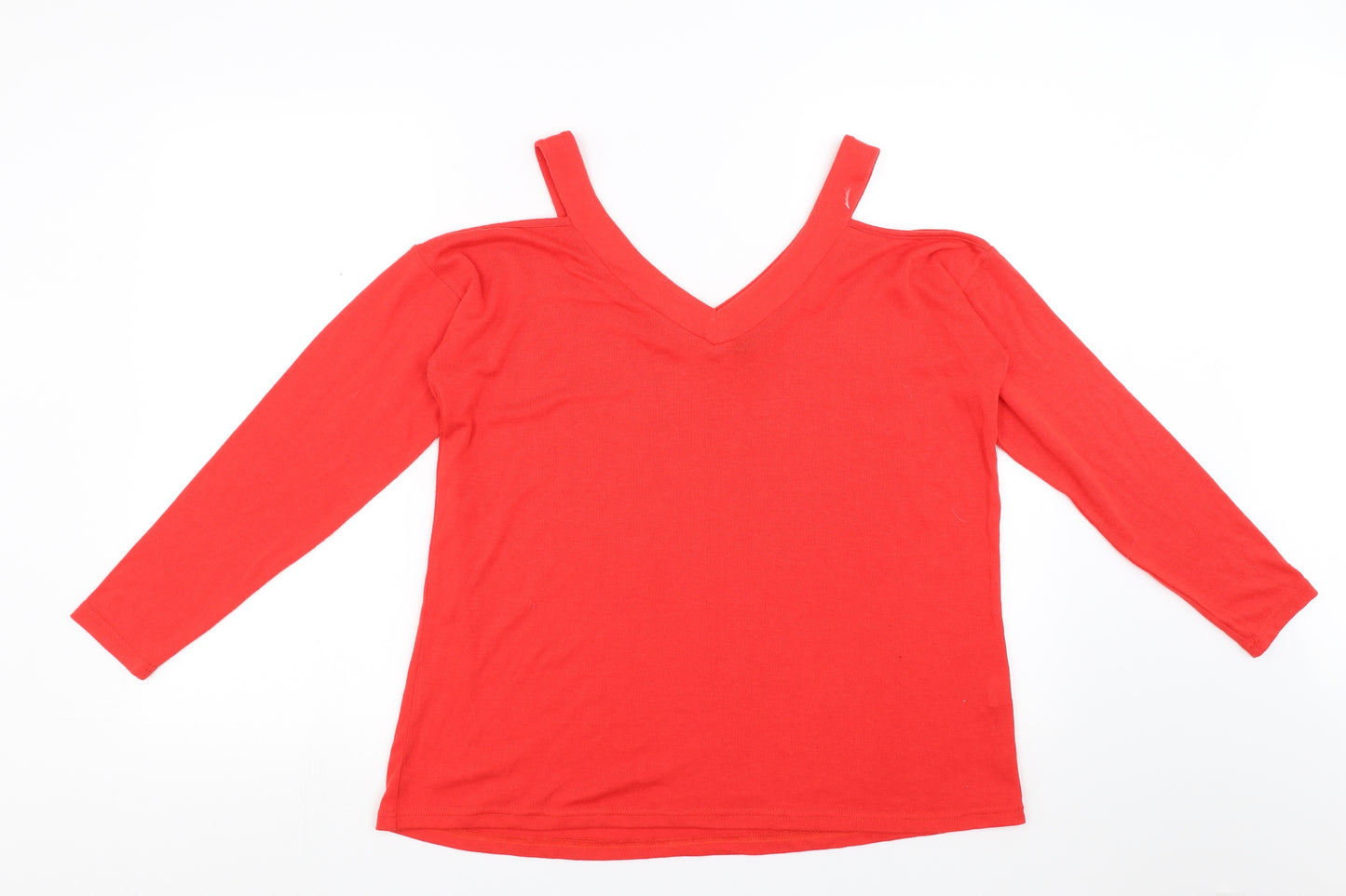 Primark Womens Red   Pullover Jumper Size 10  - cold Shoulder