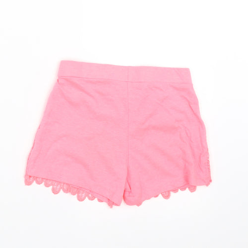 Primark Girls Pink Paisley  Hot Pants Shorts Size 7-8 Years - crochet detail