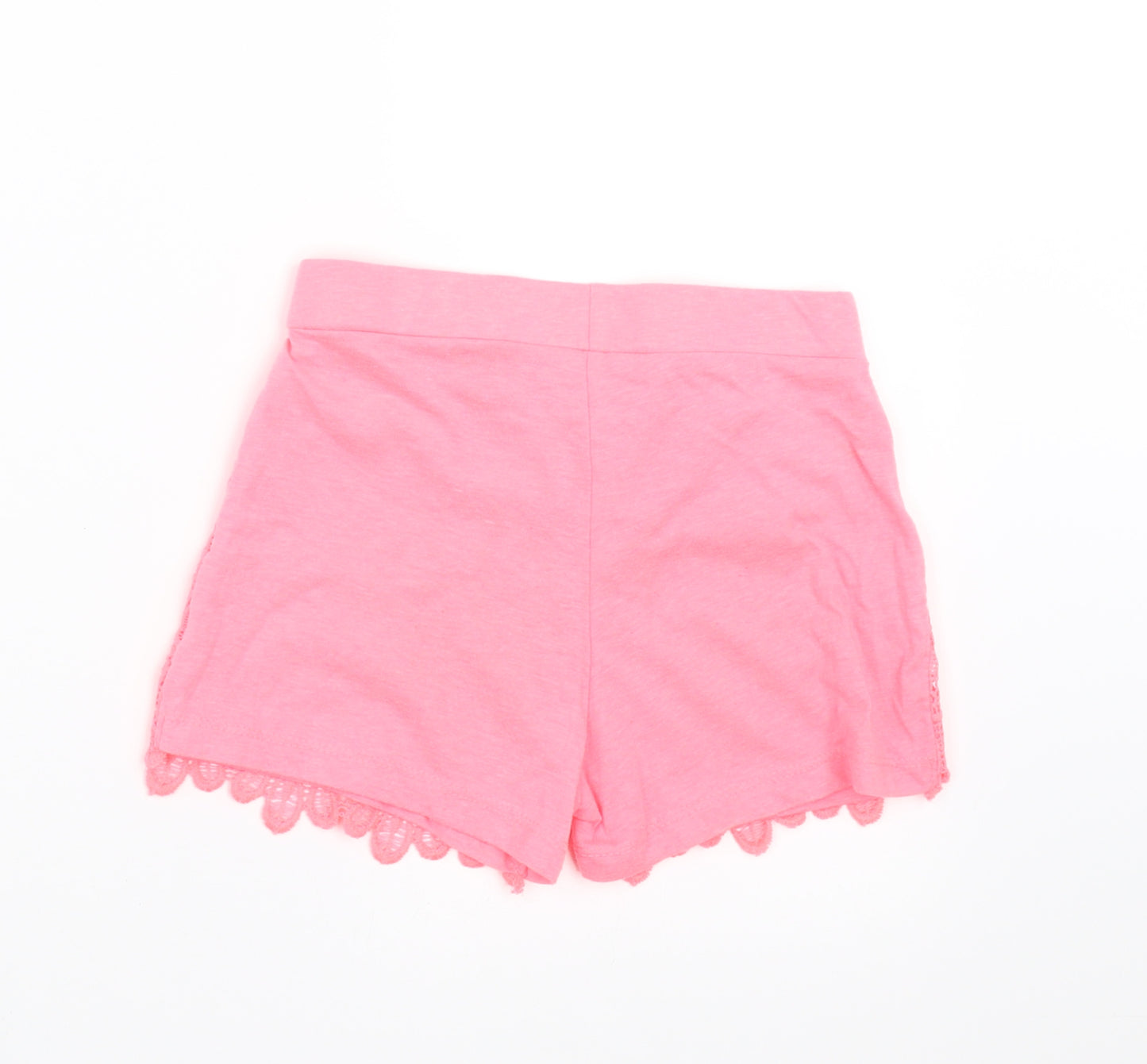 Primark Girls Pink Paisley  Hot Pants Shorts Size 7-8 Years - crochet detail