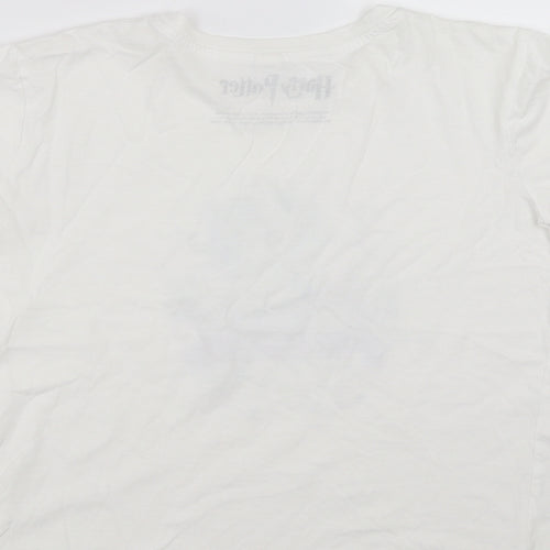 Earth Positive Girls White   Basic T-Shirt Size 11-12 Years  - unicorn