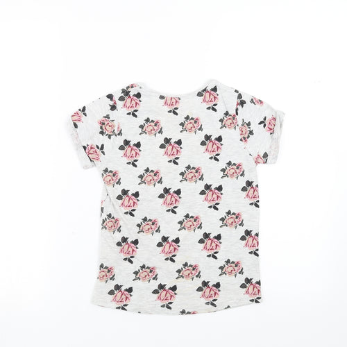 Young Dimension Girls Grey Fair Isle  Basic T-Shirt Size 7-8 Years  - love
