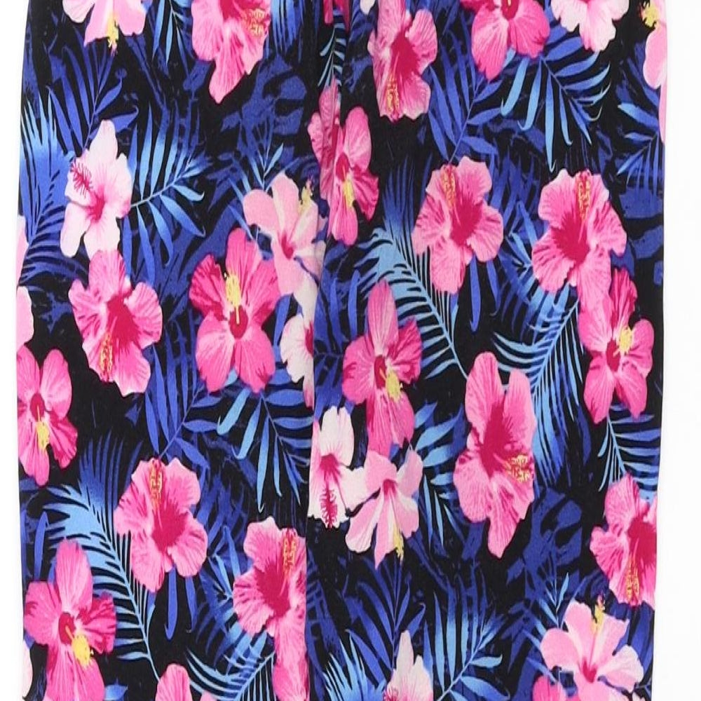 Primark Girls Blue Floral  Jogger Trousers Size 7-8 Years