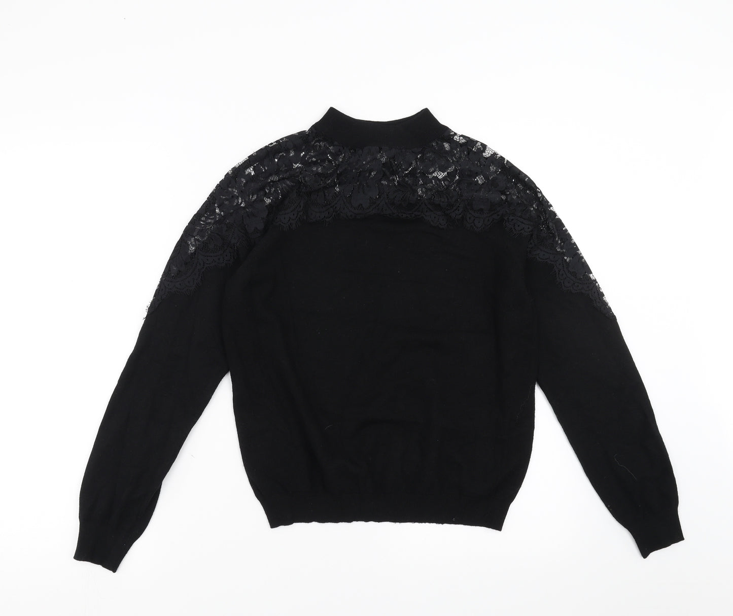 Primark Womens Black   Pullover Jumper Size S  - Lace detail