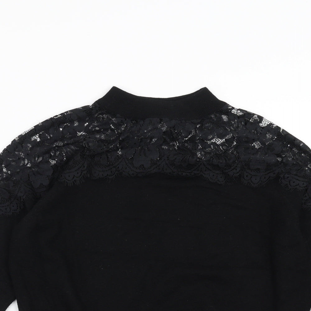 Primark Womens Black   Pullover Jumper Size S  - Lace detail