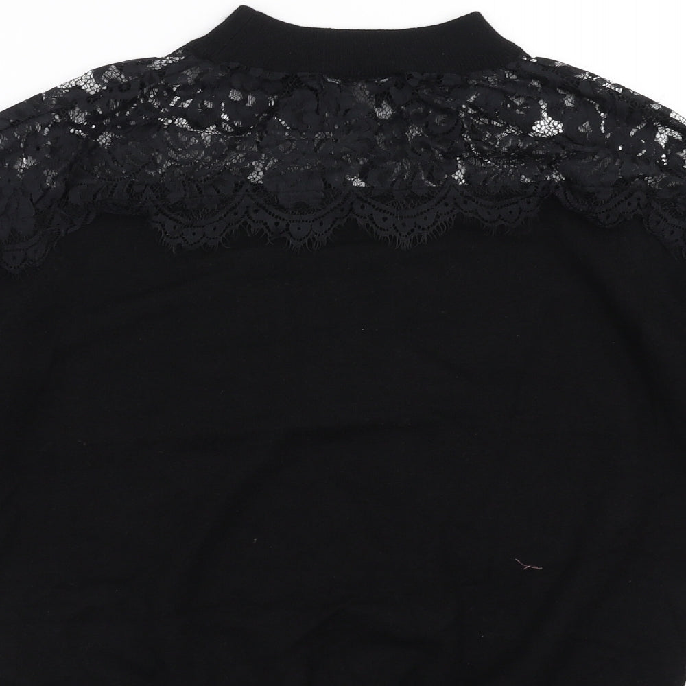 Primark Womens Black   Pullover Jumper Size S  - Lace detail