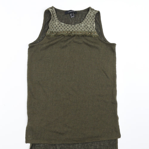 Primark Womens Green   Basic Blouse Size 6  - beaded