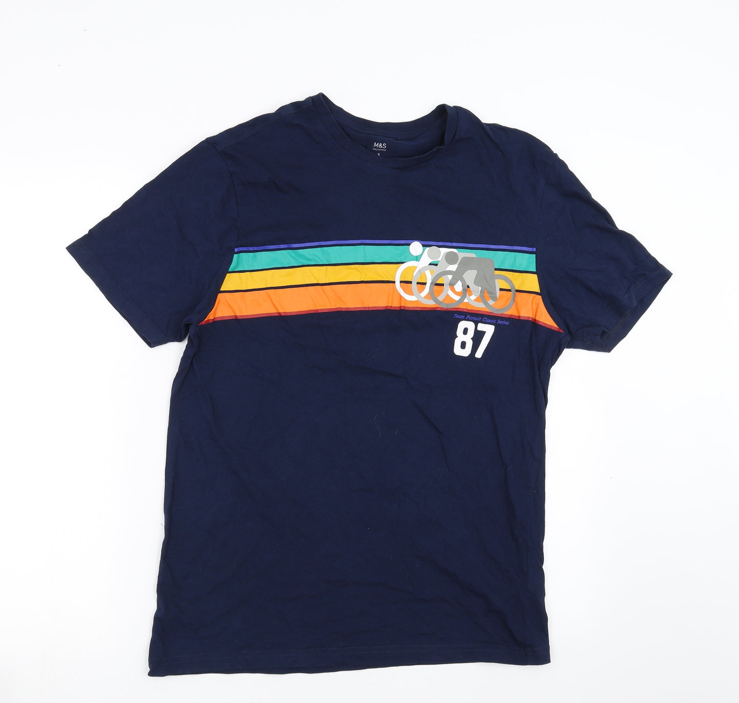 Marks and Spencer Mens Blue    T-Shirt Size S  - cycling