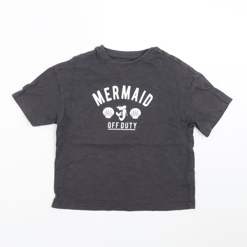 NEXT Girls Grey   Basic T-Shirt Size 6 Years  - mermaid off duty