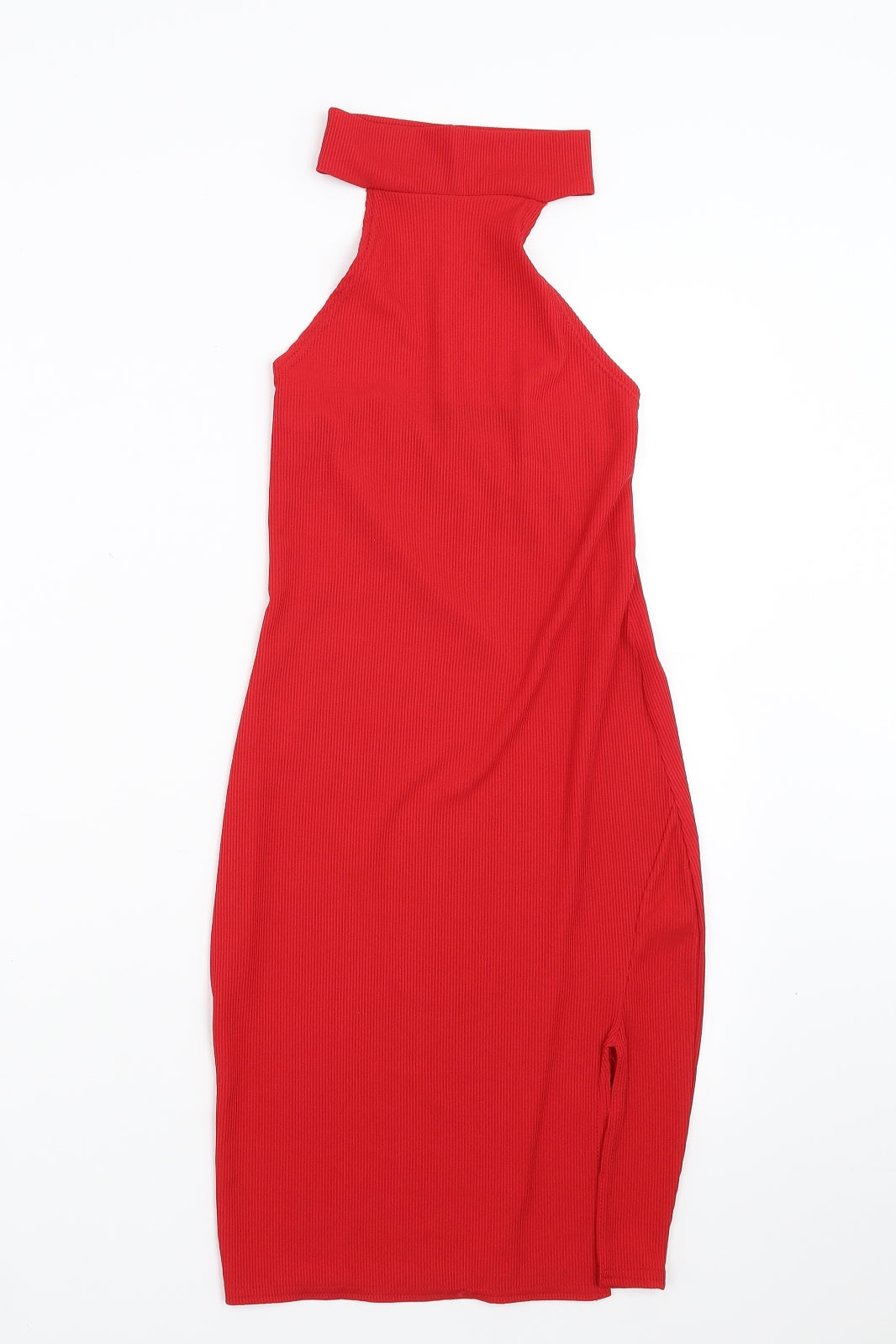 PRETTYLITTLETHING Womens Red   Bodycon  Size 8  - Choker style neck