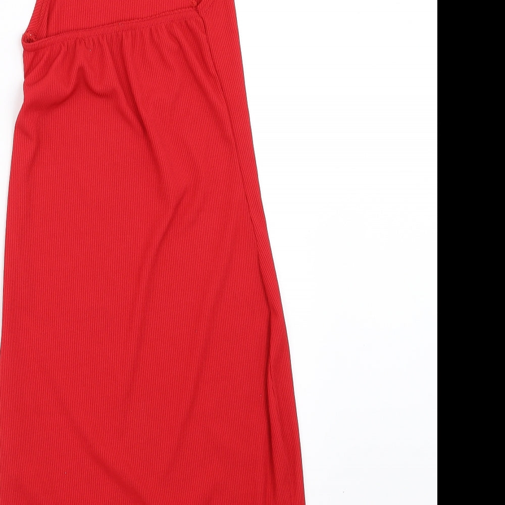 PRETTYLITTLETHING Womens Red   Bodycon  Size 8  - Choker style neck