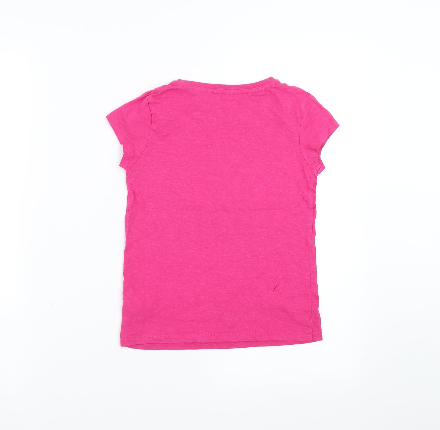 NEXT Girls Pink   Basic T-Shirt Size 6 Years  - heart