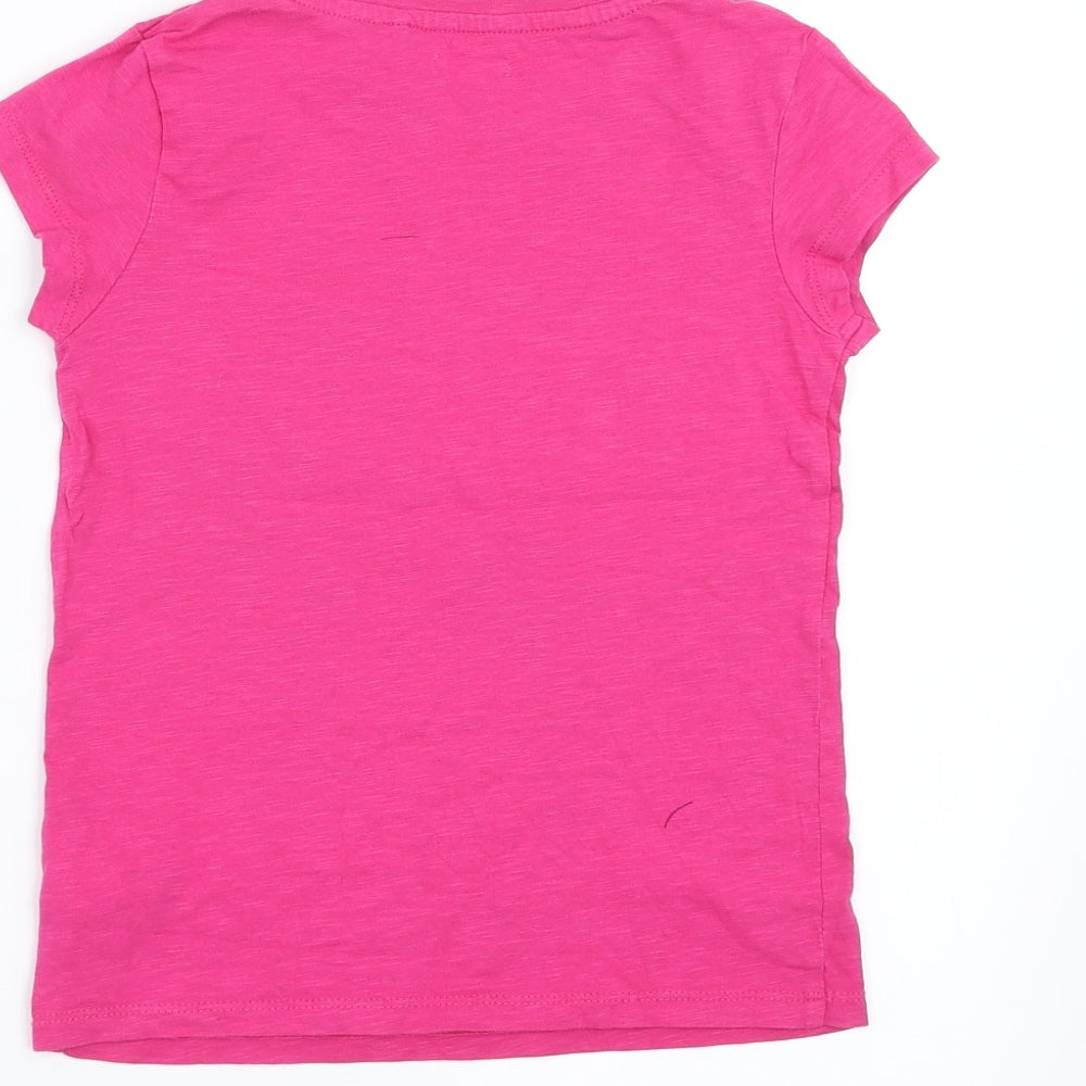 NEXT Girls Pink   Basic T-Shirt Size 6 Years  - heart